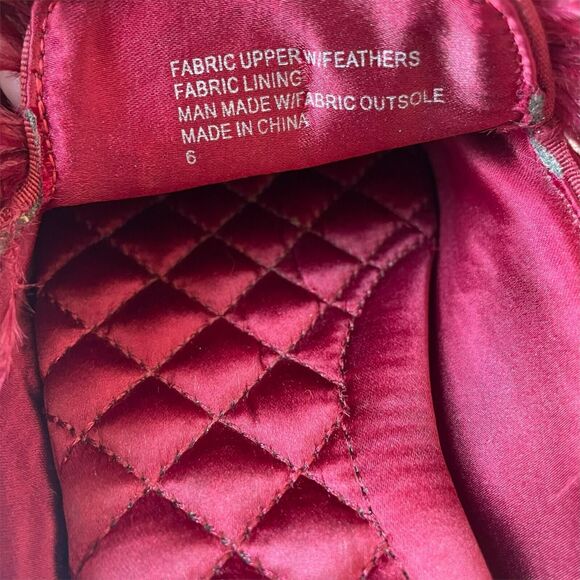 Birdies Lovebird Feather Mules Satin Quilted Slip On Red Size 6 Fun Cute Spring - Picture 7 of 15